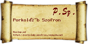 Porkoláb Szofron névjegykártya